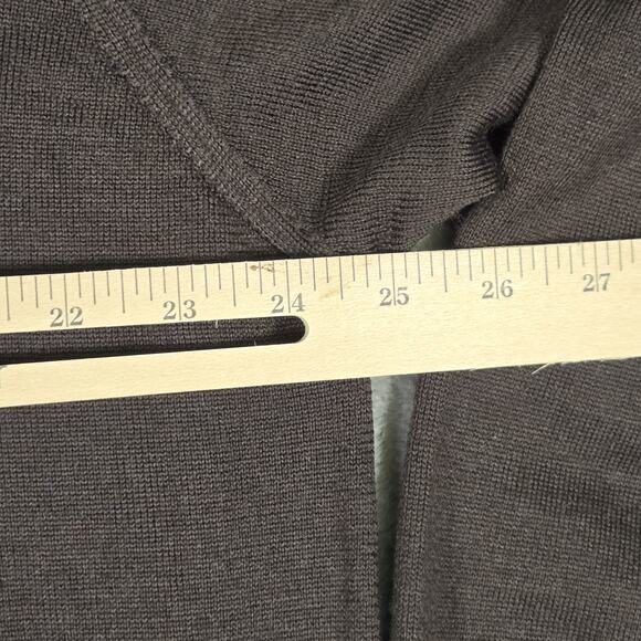 John W Nordstrom Sweater Dark Brown Extra Fine Merino Wool Pullover 1/4 Zip 2XL - Picture 9 of 11